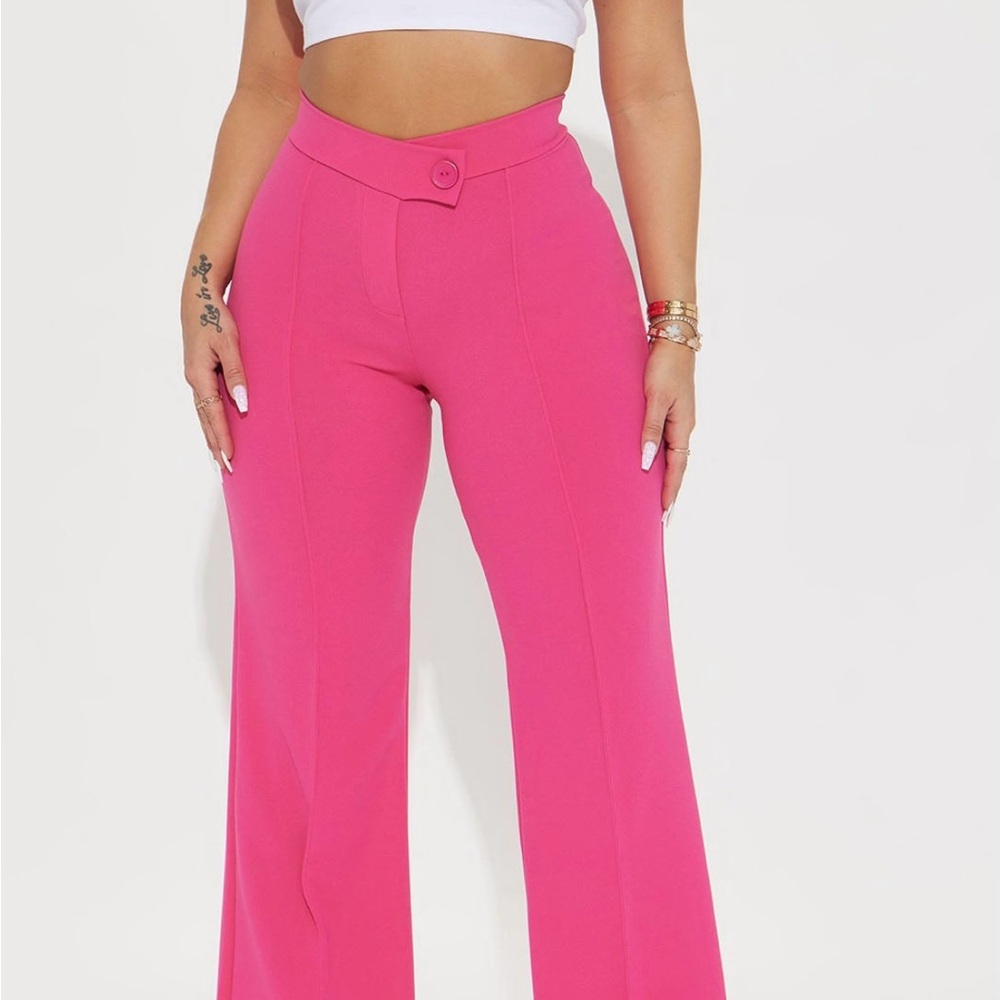 Fashion Nova Pink Wide Leg Pants